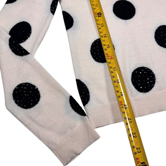 Alice + Olivia Celyn Polkadot Sweater Sz.S Cream Rhinestones ASO Taylor Swift - Picture 9 of 14
